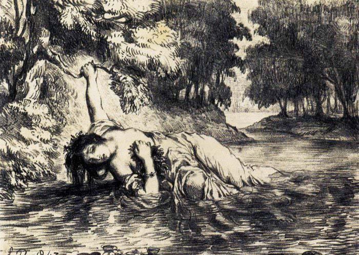 Eugene Delacroix The Death of Ophelia Spain oil painting art